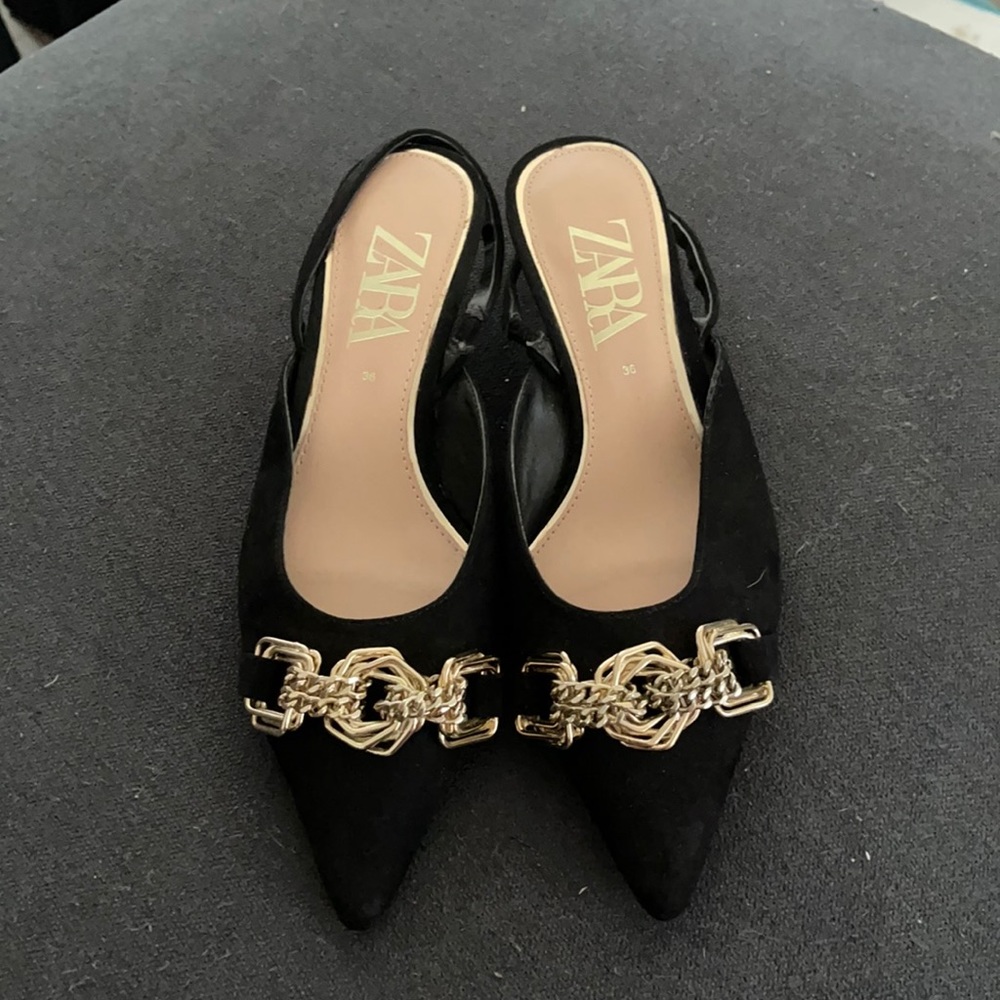 Zara size 6 black elegant heels